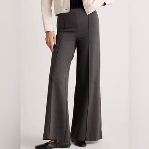 Ultra-Stretch Ponte Grey 🩶 Super Wide Leg Pants (size Large)